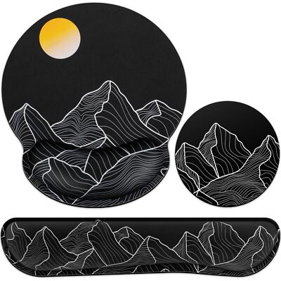 Mouse Pad with Wrist Rest Set3-in-1 Wrist Support Mouse Pad SetGaming Mouse P...