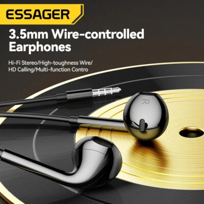 ESSAGER 3,5mm Kabelgebundene In-Ear Kopfhörer | Stereo-Headset mit Mikrofon
