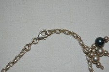 Bracelet Gourmette Ancien En Argent Massif 925 Avec Breloque Pierre - Occasion
