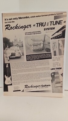 ROCKINGER TREMOLO TRU-TUNE 1983  10x8- PRINT AD. m2