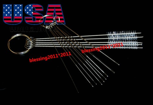 10 Cleaning Needles plus 5 Brushes Carburetor Carbon Dirt Jet Remove Tool Kits