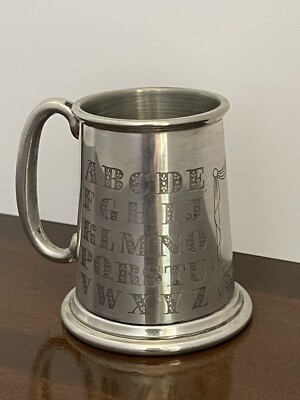 Children s Pewter ABC 123 Baby Stein Sheffield England No Monogram Vintage