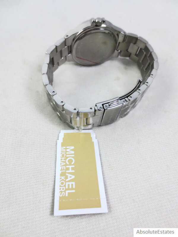 NEW Michael Kors Lennox Pave Glitz Crystal Silver Watch