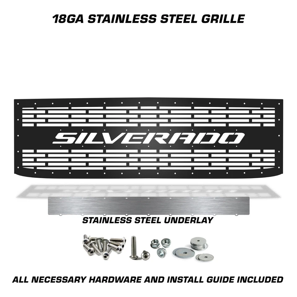 300 INDUSTRIES Steel Grille for 2015-2019 Chevy Silverado 2500 3500 HD - SILVER — 第 2/2 张图片