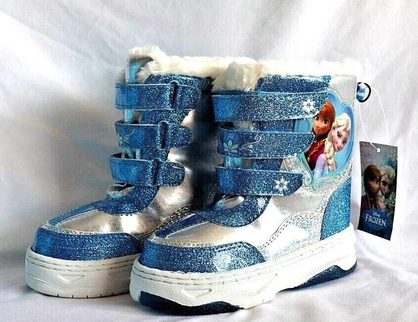 *NUEVA con etiquetas* Bota Disney Frozen para niños pequeños, azul/plateada, *Elige tu talla* Foto 2 de 4