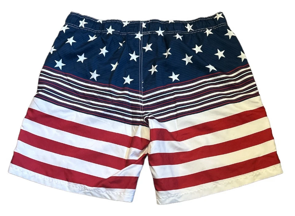 Bañador Hombre XL 40/42 Boardshorts Rojo Blanco Azul Estrellas Rayas Patriótico Foto 2 de 3