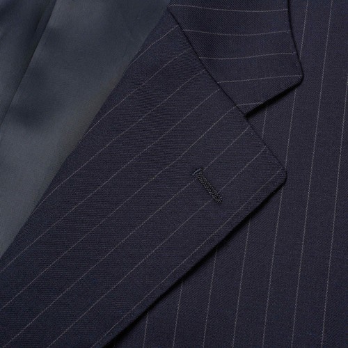VANNUCCI Milano Navy Blue Pinstripe Super 120's Wool Suit EU 54 NEW US 44 - Picture 10 of 12