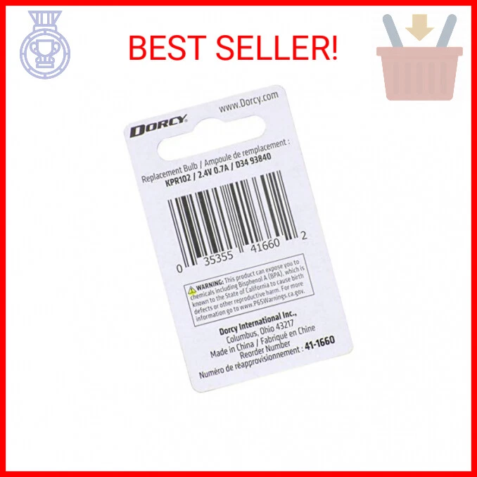 Dorcy 2D-2.4-Voltios, 0.7A Bayoneta Base Krypton Bombilla de Repuesto, Paquete de 2 (41-1660)  Foto 2 de 2