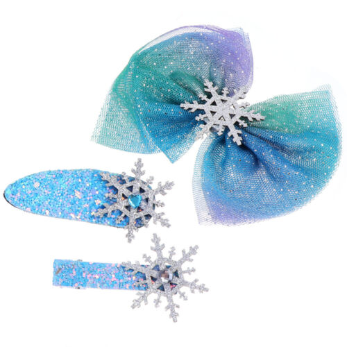 3 Stck. Weihnachten Schneeflocke Haarspangen (blau) - Bild 1 von 12