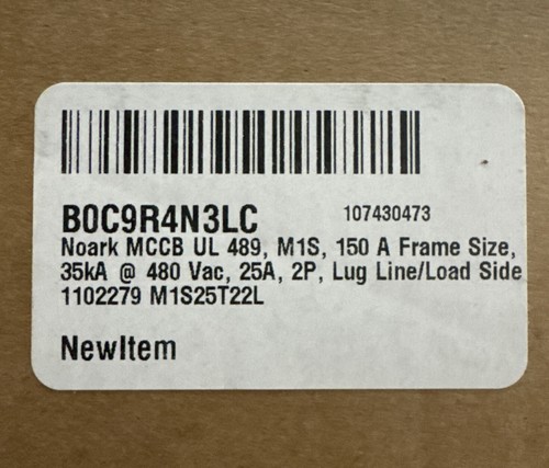 Noark M1S15T22L MCCB UL 489, M1S, 150 A Frame Size, 35kA @ 480 Vac, 15A, 2P - Picture 3 of 3