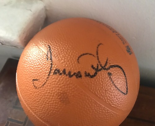 James Worthy Norm Nixon LA LAKERS Autographed AUTO Mini Basketball - Photo 3/4