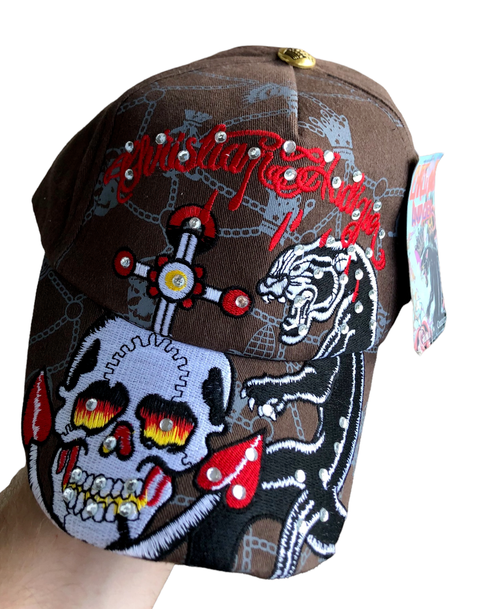 Ed Hardy Christian Audigier Skull Tiger Baseball Cap Hat Kills New