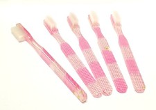 5-PACK Pink Daisy FUN Vintage Designer Toothbrush NEW