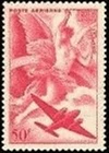 FRANCE  YVERT AIR POST N° 17  SCOTT # C 19 " IRIS AND PLANE 50F " MNH VVF