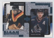 2000 Upper Deck Legends Team Foundations Richard Brodeur Markus Naslund #128 0a1