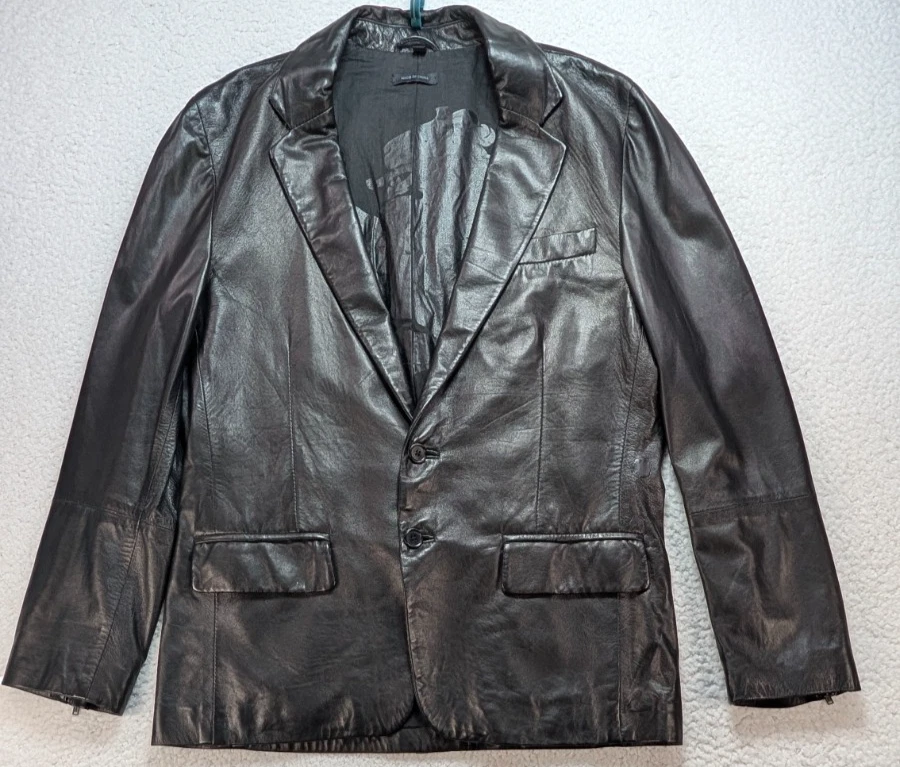 Chaqueta de Cuero Inglesa Sucia Juicy Couture De Colección Para Hombre Grande Negra Estilo Blazer Foto 2 de 4