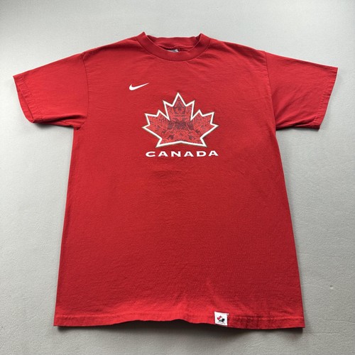Vintage Nike Canada Hockey T-Shirt Mens Medium Red Roberto Luongo National Team