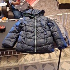 Size 7/8 Girls Puffer Jacket Full Zip Blue