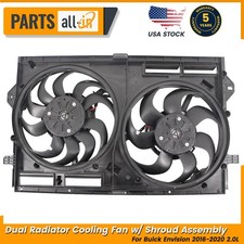 Fits Buick Envision 2016-2020 2.0L Dual Radiator Cooling Fan w/ Shroud Assembly