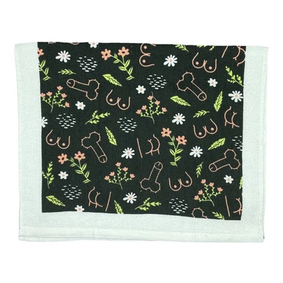 CRAZY DOG TSHIRTS Boobs and Flowers Funny Cute Adult Body Tea Towels