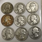 Lot Of 18 Silver Washington Quarters, Different Dates & Mint Mark