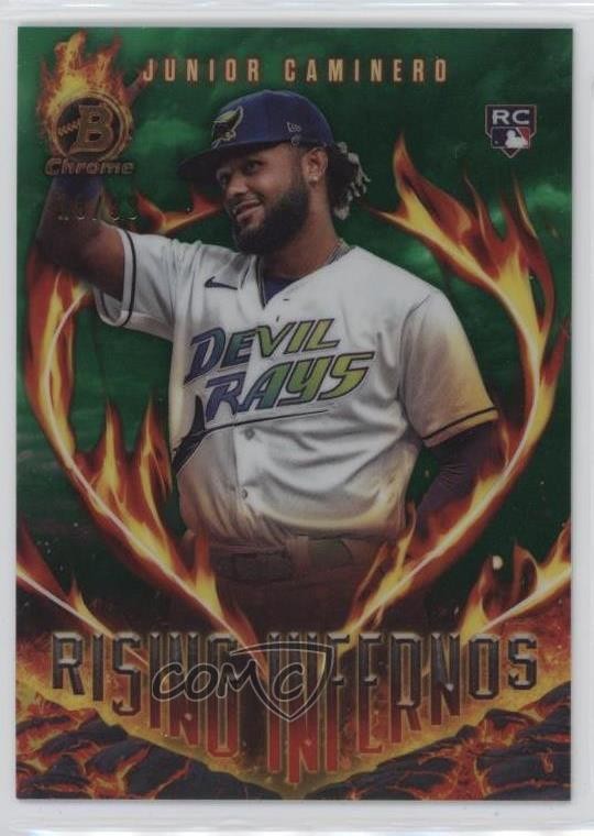 2024 Bowman Rising Infernos Green Refractor 18/99 Junior Caminero Rookie RC 11qd