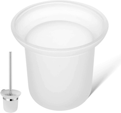 Toilettenbürstenhalter aus Milchglas für Wandmontage, platzsparend, leicht zu re