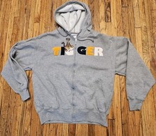 Walt Disney World Disneyland Resort Tigger Vintage Zip-Up Hoodie Size S Gray