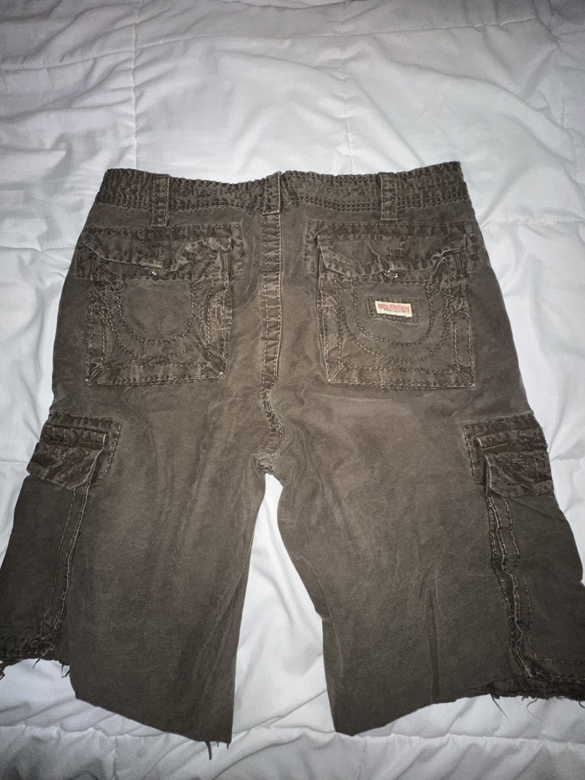 True Religion Brown Cargo Shorts Vintage Men’s 31 Rare Fits Like 33