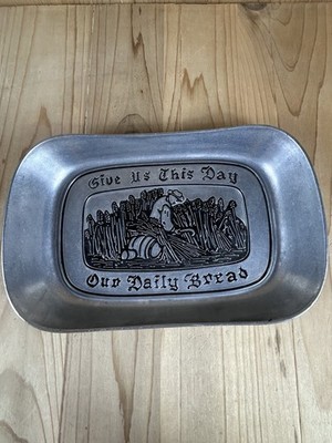 Give Us This Day Our Daily Bread Large Tray Wilton Armetale 10.5x7 