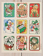 Vintage Paper Magic Group CHRISTMAS ANIMALS 4.5" x 5.75" Sticker Sheet