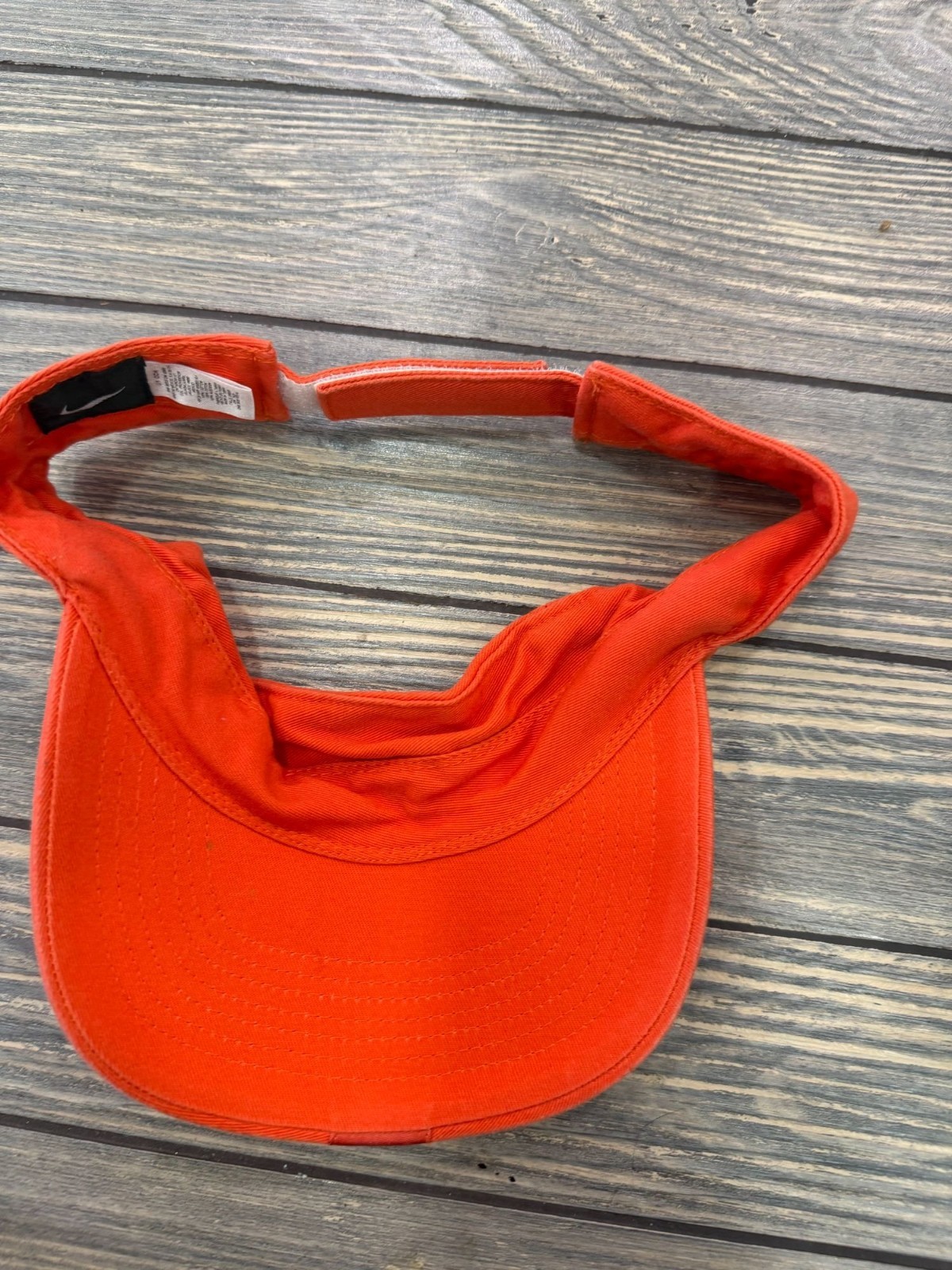 Nike Orange Adjustable Visor Hat Red Embroidered … - image 2
