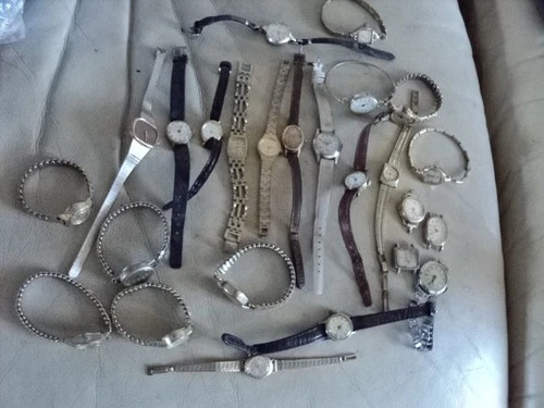 Job Lot 25 Ladies Vintage Mechanical Watches inc MAJEX-SMITHS TIMEX SPARE REPAIR