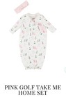 New MUD PIE Golf Newborn Take Me Home Set Pink Girls Gown Sleeper 0-3 Months — photo 4