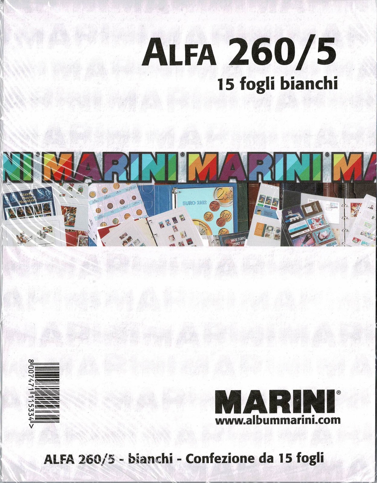 Marini Alfa 260 - White Sheets Model 260/5 (For Stamps) New