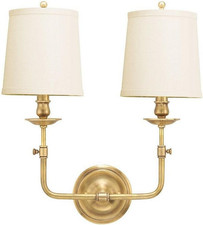 Hudson Valley Logan Aged Brass Two-Light Wall Sconce - 16