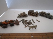 Vintage Pro Built Weathered HO 1/87 Wood Yard Lot Building Set For Train Layout