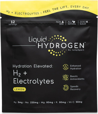 Liquid Hydrogen H  + Electrolyte Zero Sugar Drink Mix | Lemon | 30 Pack