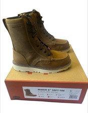 BRUNT MENS BROWN  THE MARIN 8" WATERPROOF SOFT TOE BOOTS SIZE 5 New