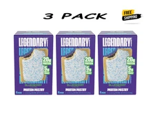 (3 PACK) Legendary Foods Protein Pastry Blueberry Gluten-Free Keto Snack, 4 Bars