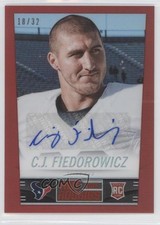 2014 Hot Rookies Fat Pack Red Prizm Signatures 18/32 CJ Fiedorowicz Auto 4a1