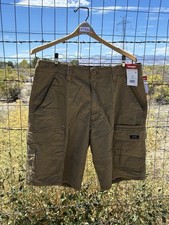 Wrangler Strech Cargo Shorts Men Brown Ripstop Choose Size Relaxed Fits Pockets