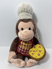 GUND Curious George 15" Plush with Apron Hat and Pizza Monkey