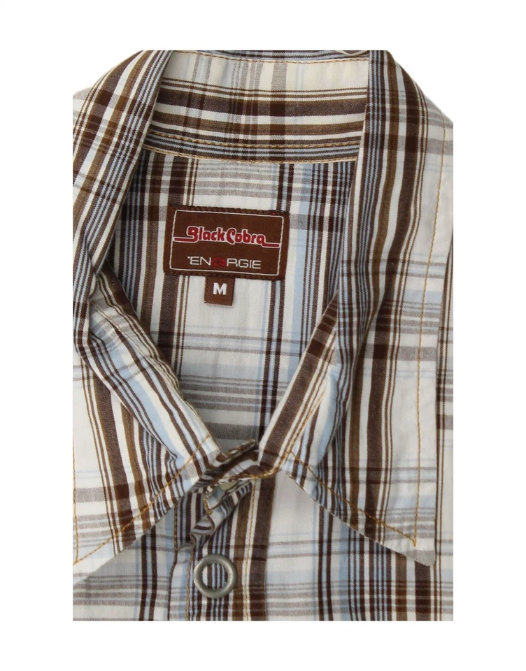 ENERGIE Mens Short Sleeve Shirt Medium Blue Check BI08 - Image 3 of 3