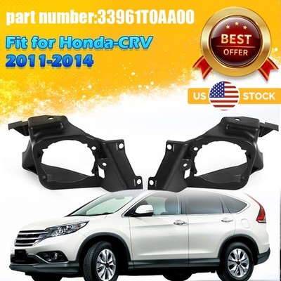 Left & Right Side Fog Light Brackets For 2011-2014 Honda CR-V EX LX EX-L Black