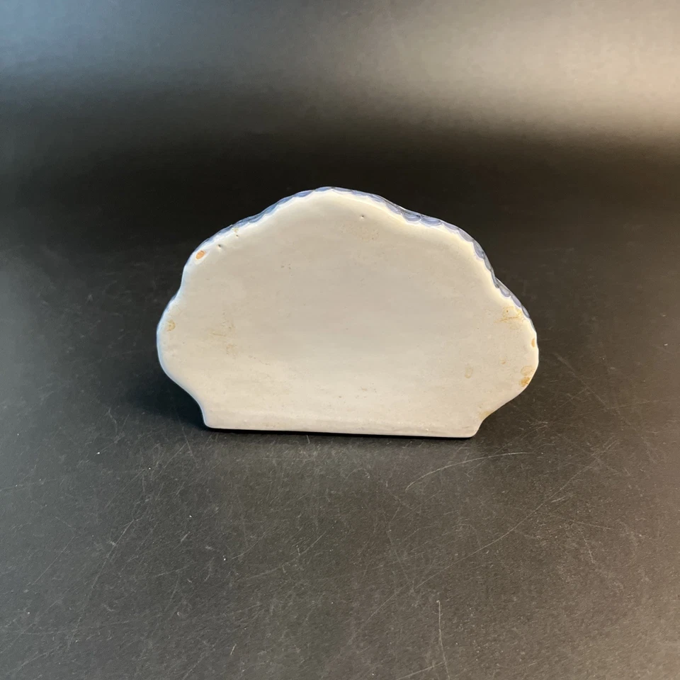 Aplique de cerámica con estante de pared de ángel figurativo de colección blanco azul Portugal cara de querubín 7" Foto 3 de 4