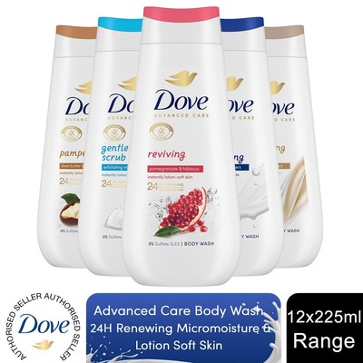 Dove Advanced Care Body Wash 24H Renewing Micromoisture&Lotion Soft Skin12x225ml