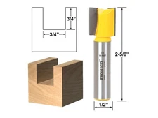 3/4" Diameter X 3/4" Height Straight Router Bit - 1/2" Shank - Yonico 14955