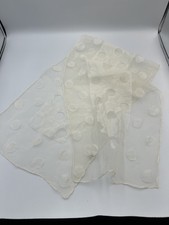 Vintage Ladies Head Scarf 35 Rayon Made In Italy Elegant White Polka Dot
