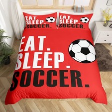 Football Comforter Cover Set Soccer Ball Sports Bedding Set for Boys Girls Women